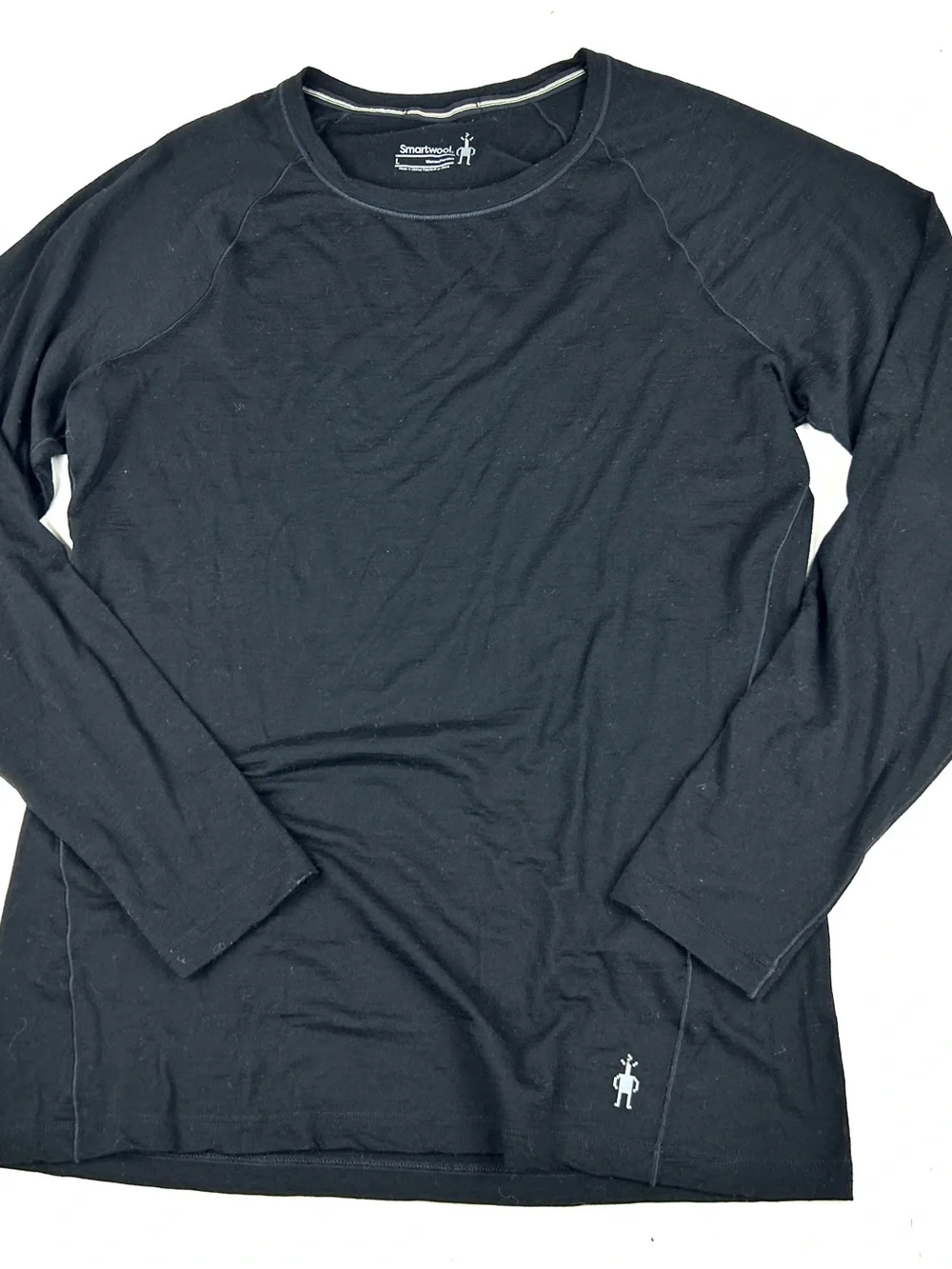 Smartwool Women's Merino Wool Base Layer Shirt Size Large Black Long Sleeve